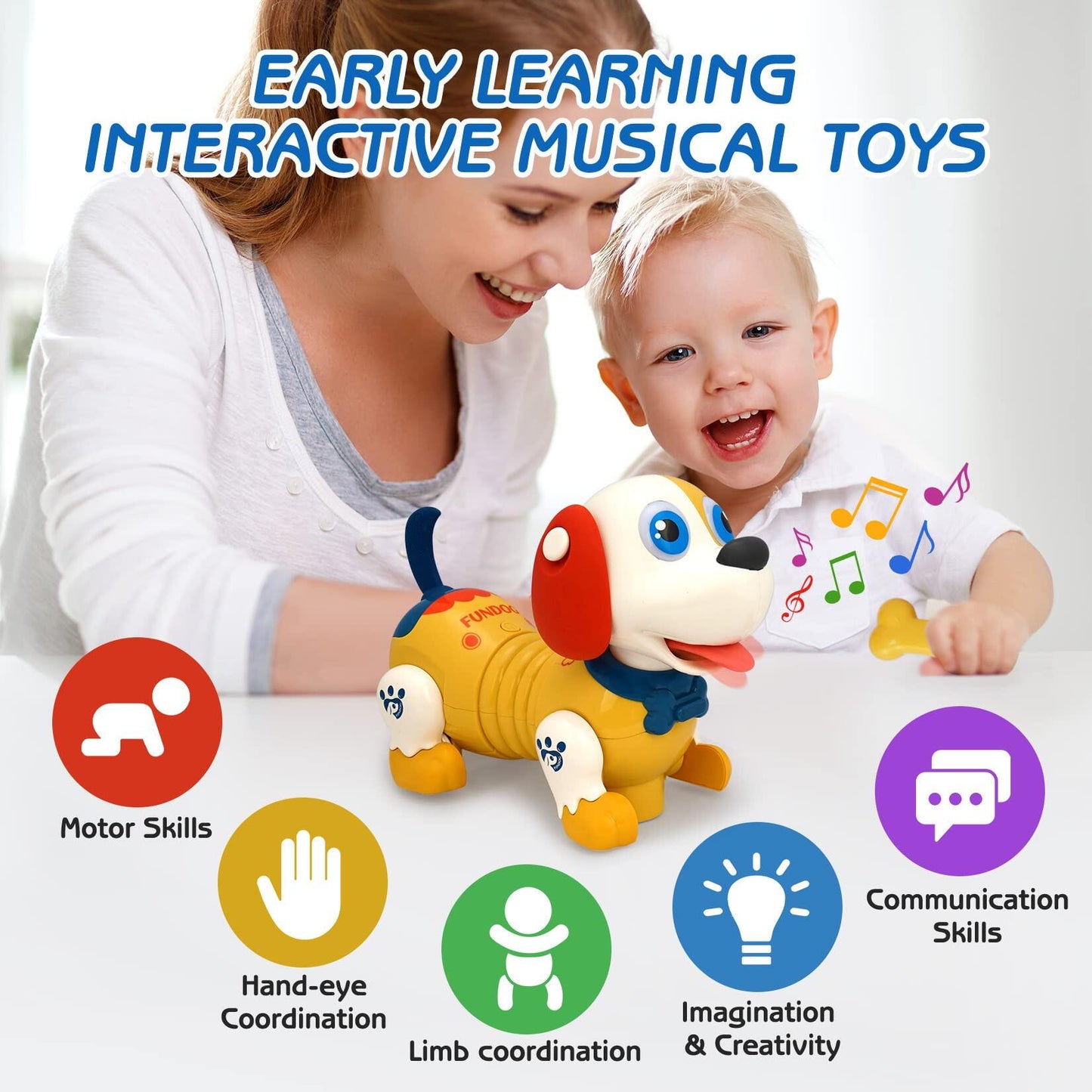 Interactive Touch & Go Dog with Sounds & Light
