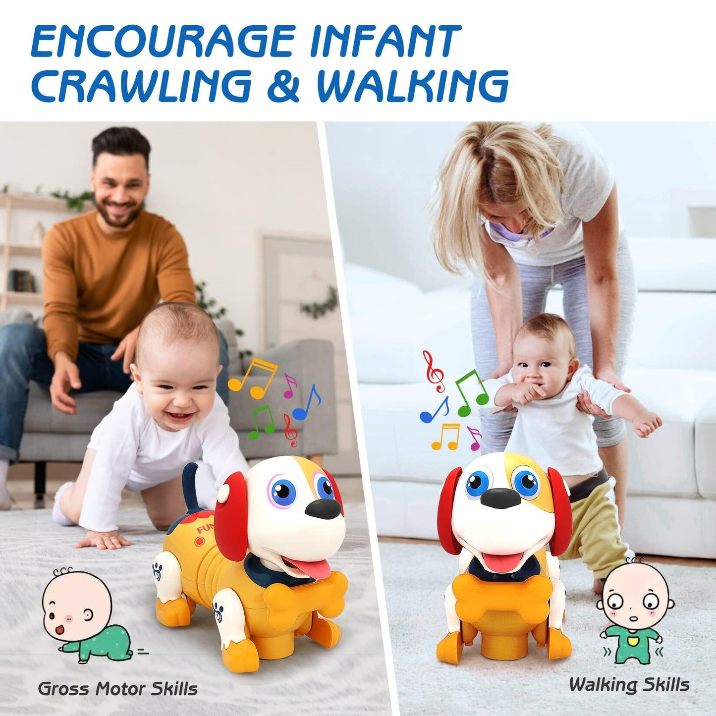 Interactive Touch & Go Dog with Sounds & Light