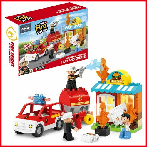 Fire Rescue Burger Mission - 2 Cars