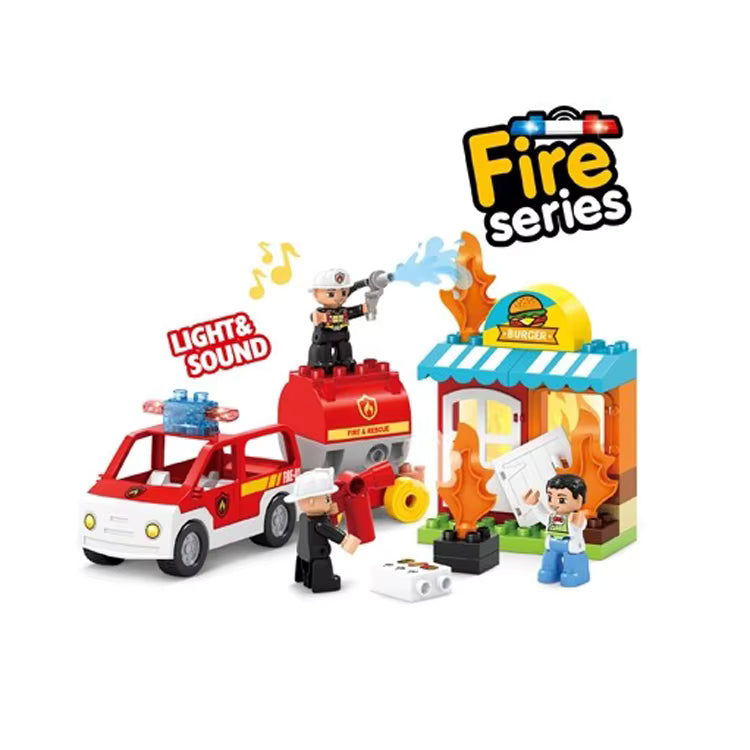 Fire Rescue Burger Mission - 2 Cars