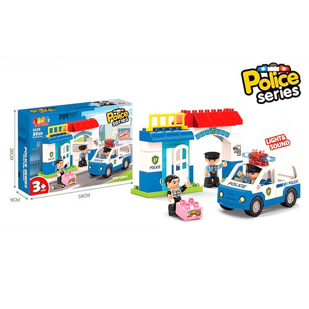 Junior Police Patrol Set - 35 Pcs with Lights and Sounds