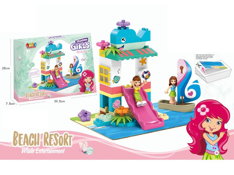 Mermaid Cove Building Blocks Set - 52 PCS