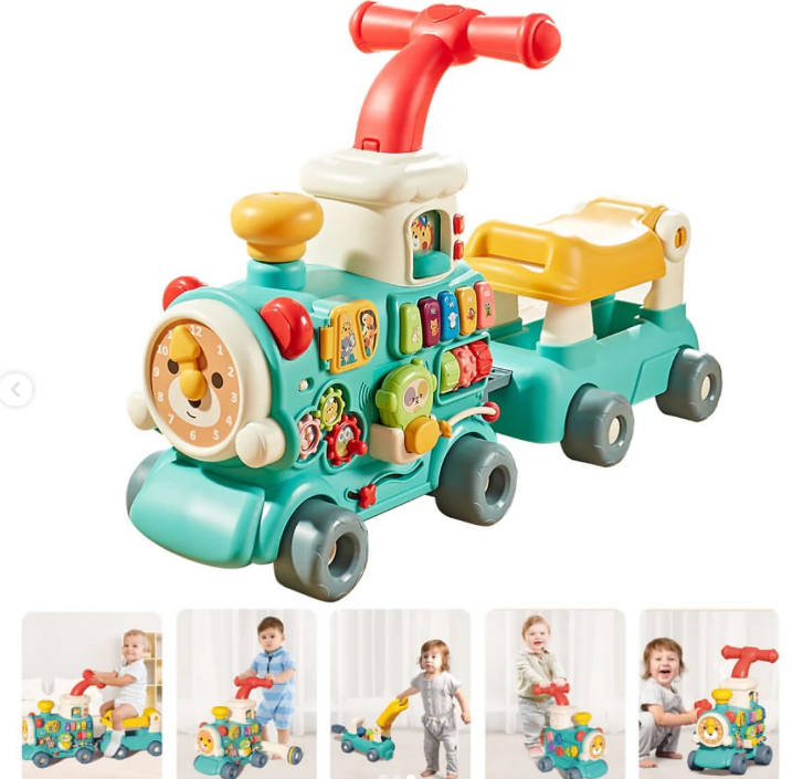 5-in-1 Musical Baby Walker Train With Real Mist โSteamโ