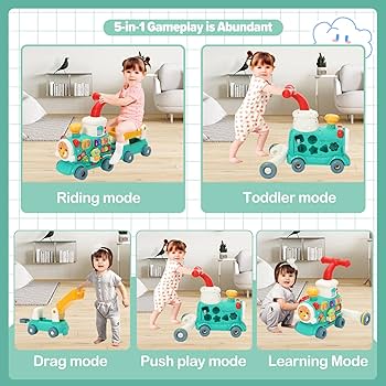 5-in-1 Musical Baby Walker Train With Real Mist โSteamโ