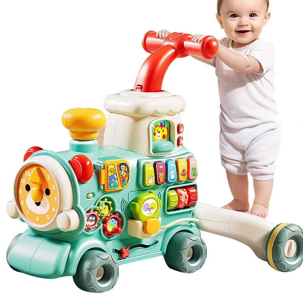 5-in-1 Musical Baby Walker Train With Real Mist โSteamโ