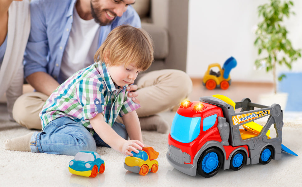 Pull Back City Rescue Tow Truck With Light & Sound