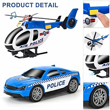 City Police Helicopter & Car Set