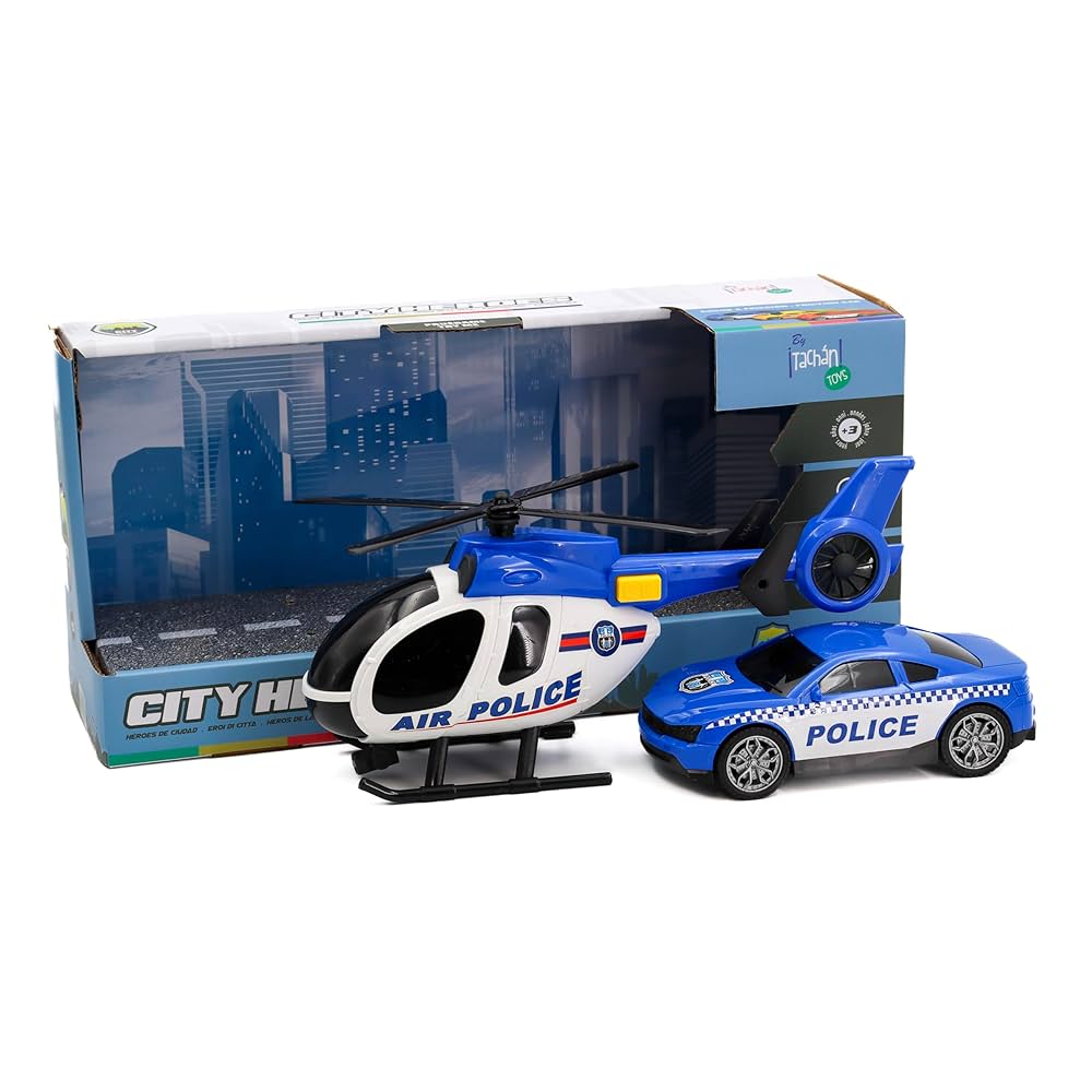 City Police Helicopter & Car Set