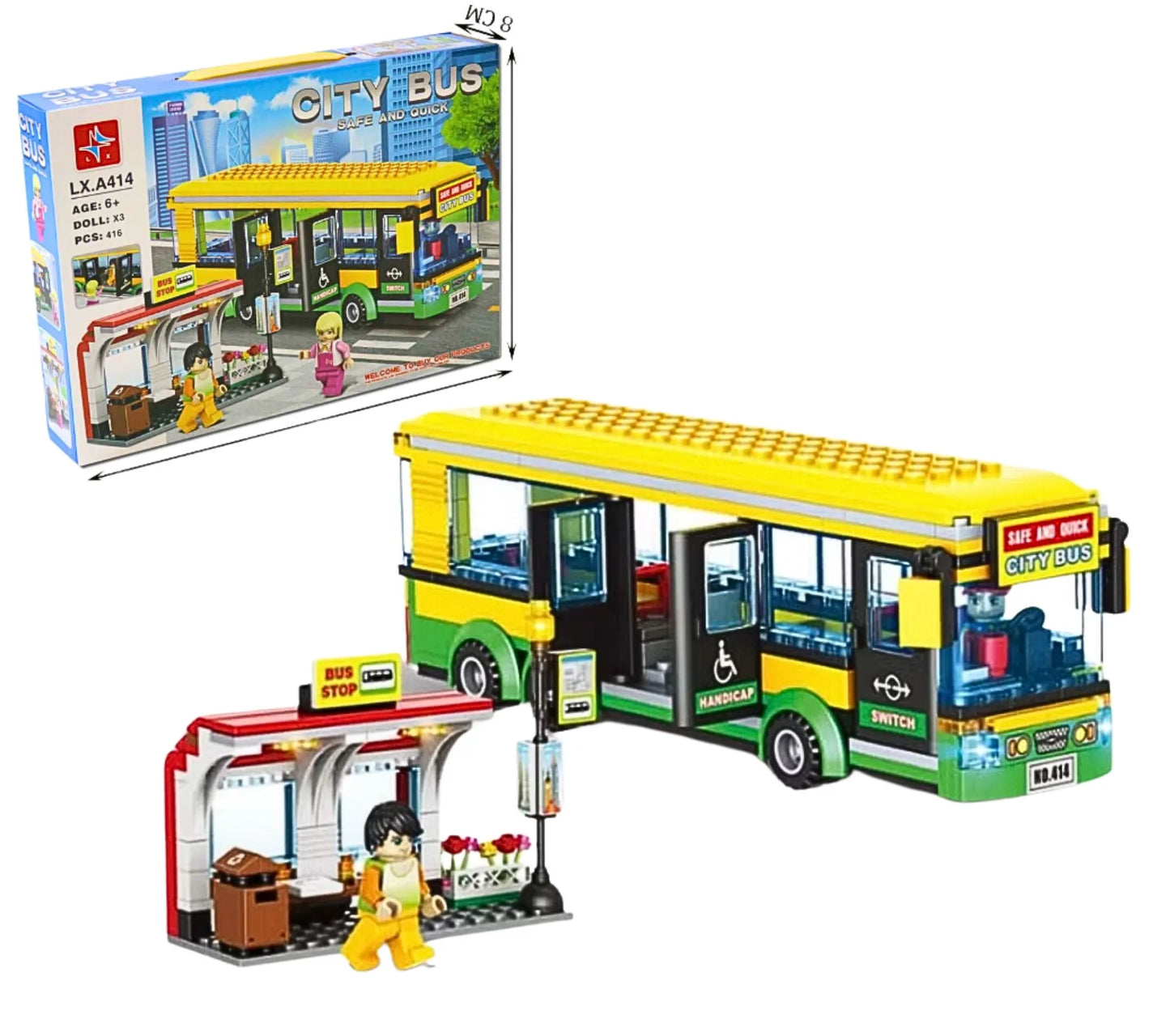 Yellow City Bus Lego Set - 416 PCS