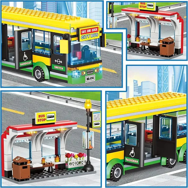 Yellow City Bus Lego Set - 416 PCS