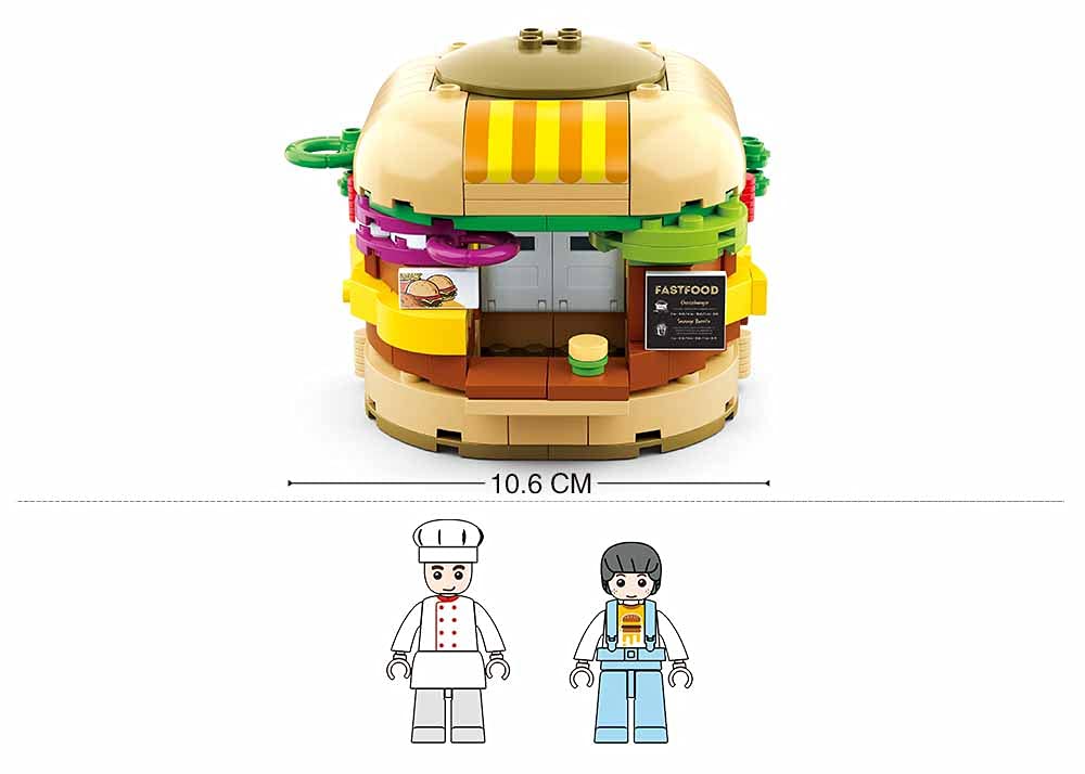 Food Court Burger Shop Lego Set - 307 PCS