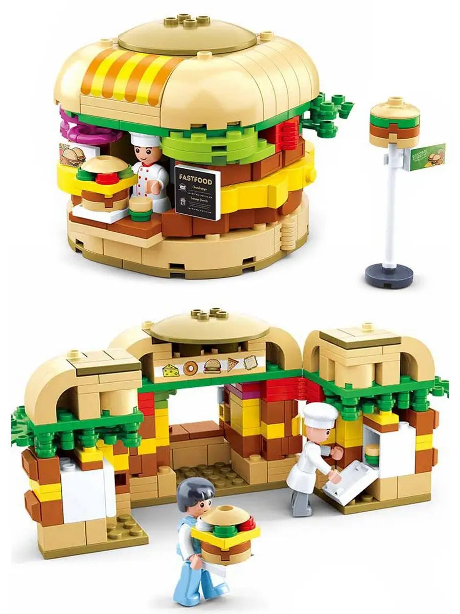 Food Court Burger Shop Lego Set - 307 PCS