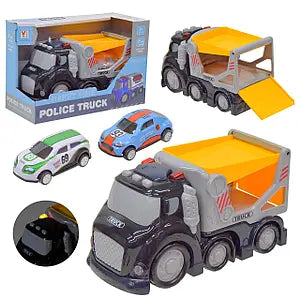 Double Car Transport Police Truck – Lights and Sounds