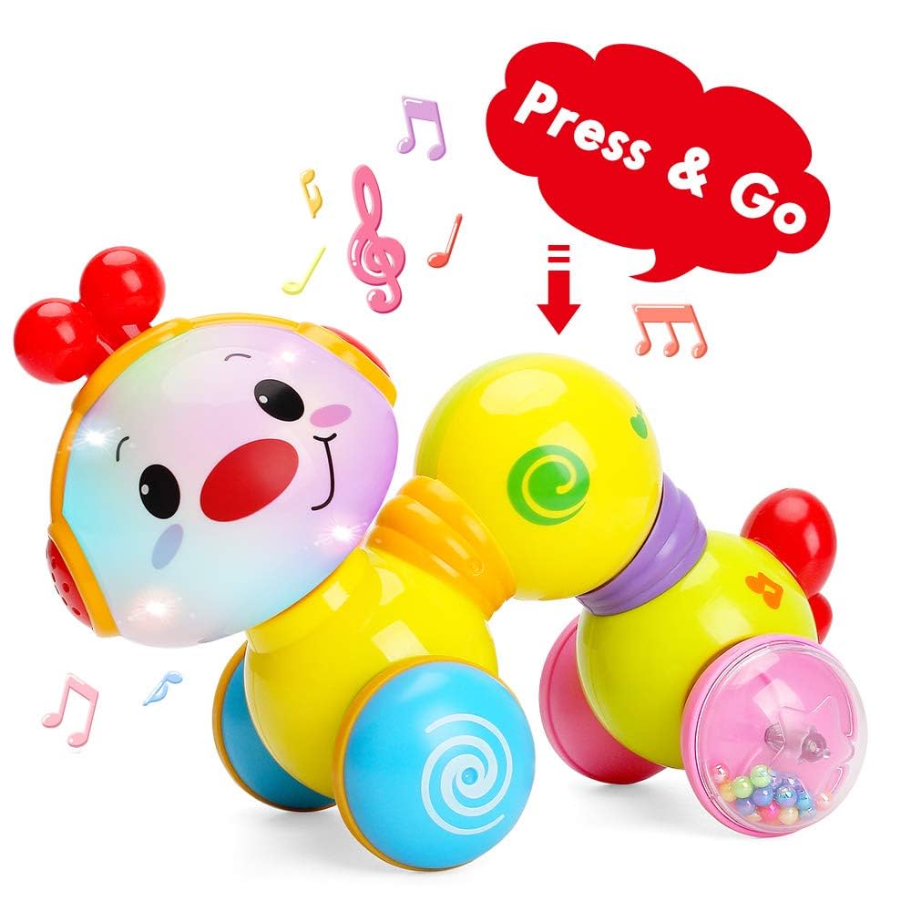 Press & Go Caterpillar With Light & Sound