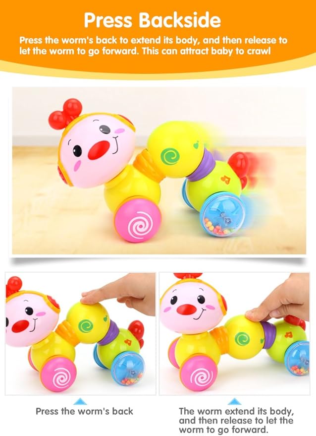 Press & Go Caterpillar With Light & Sound