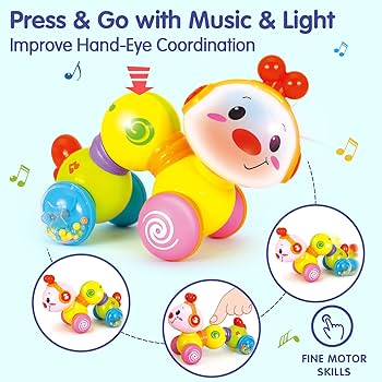 Press & Go Caterpillar With Light & Sound