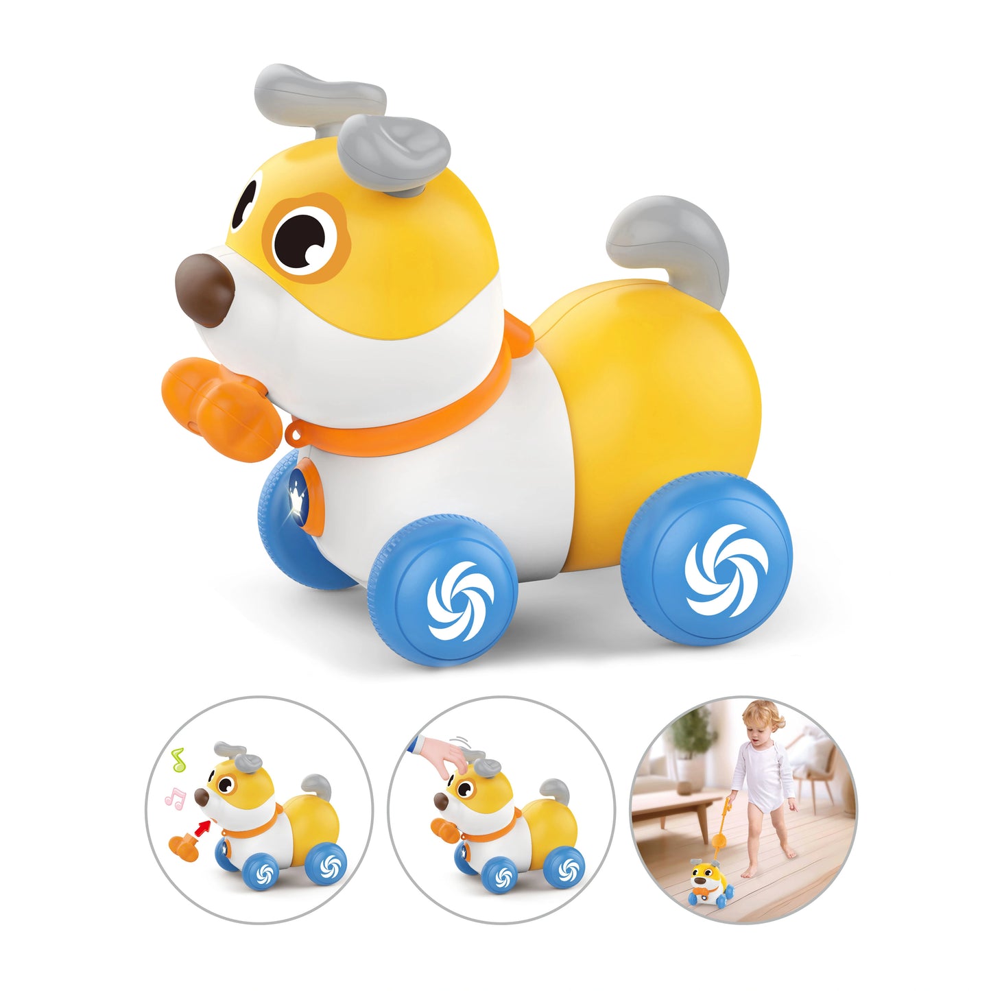 Push-Pull Interactive Puppy With Touch & React Technology