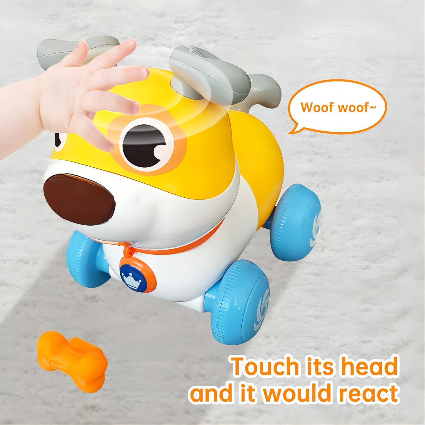 Push-Pull Interactive Puppy With Touch & React Technology