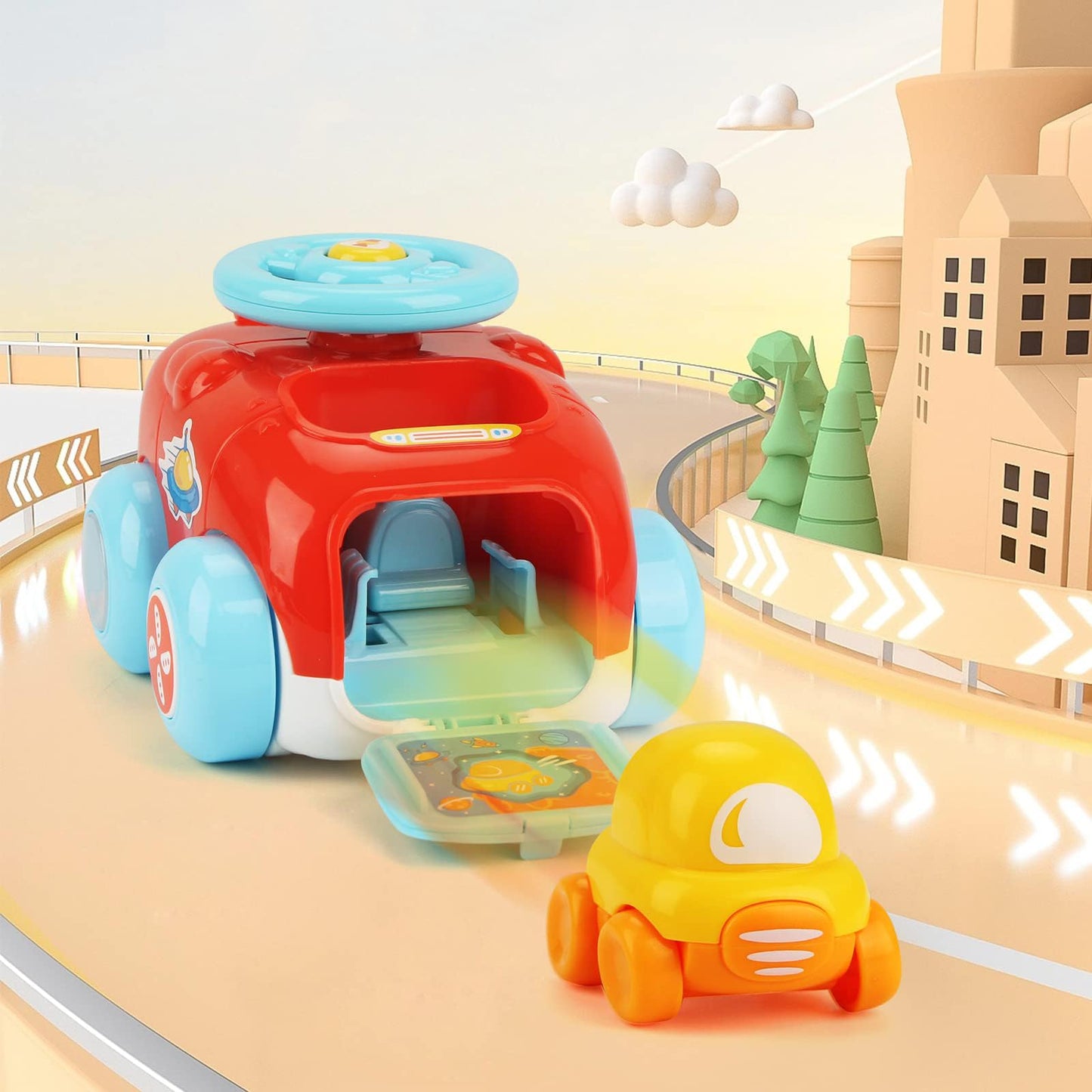 Push & Launch Race Car Set