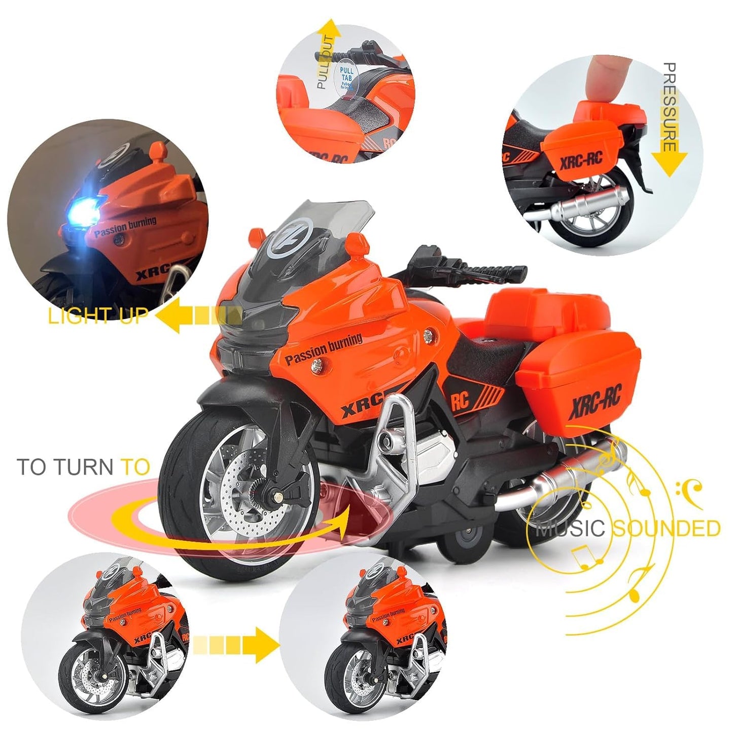 Super Racing Pullback Motorcycle with lights & sounds