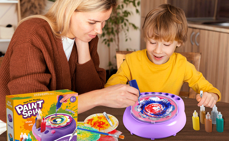 Paint Spin Art Machine + 36 Artboards & 7 Paints