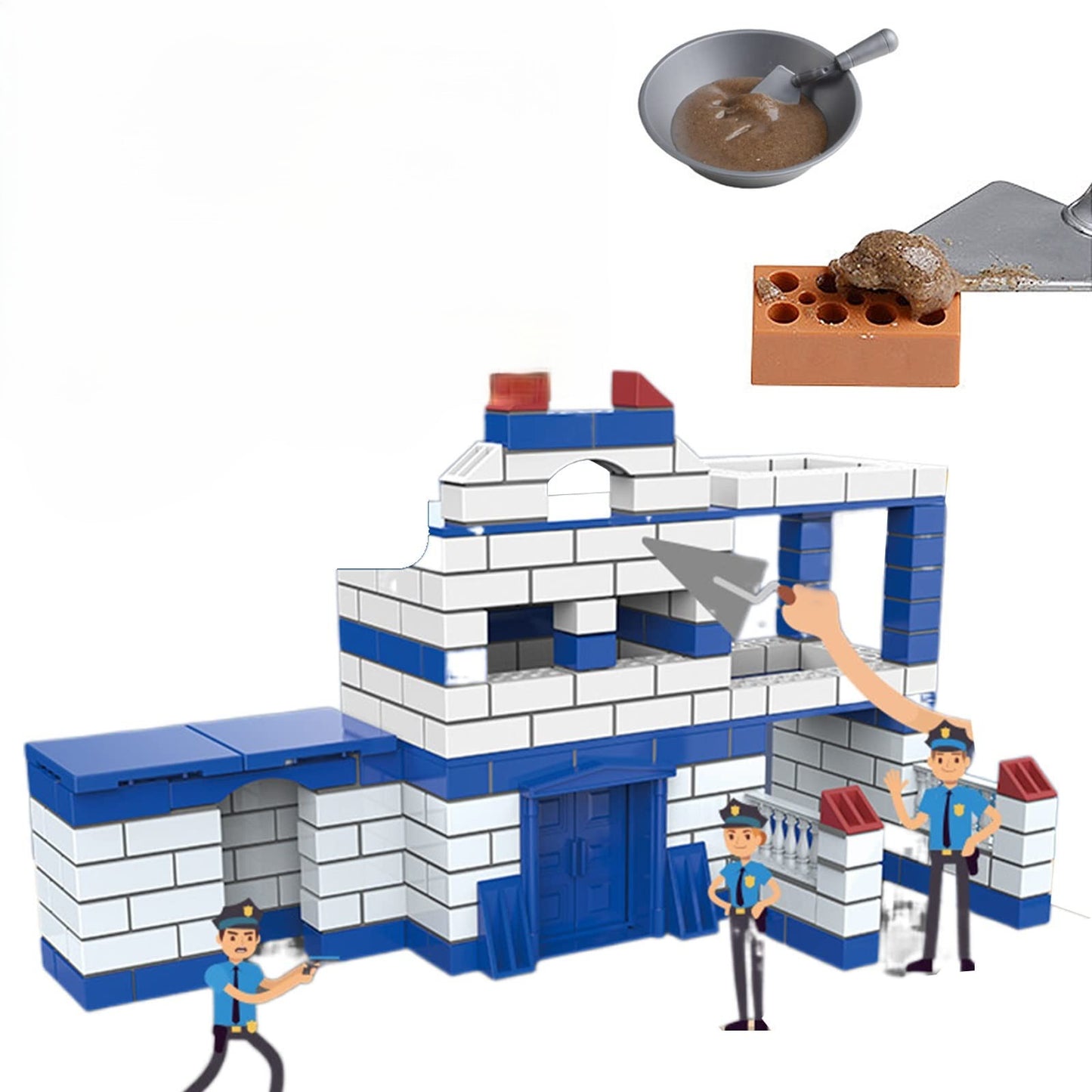 Police Station DIY Cement Builder Set - 540 PCS