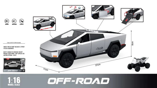 Tesla Cyber truck + ATV Off-Road Combo With Light & Sounds