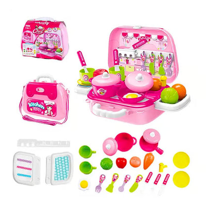 مجموعة ألعاب مطبخ محمولة للأطفال