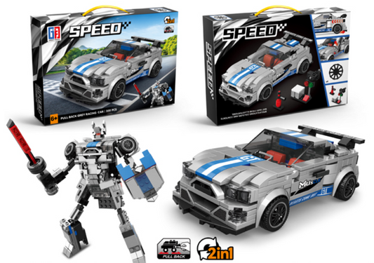 2-in-1 Speed Racer & Robot Lego Set - 350 PCS