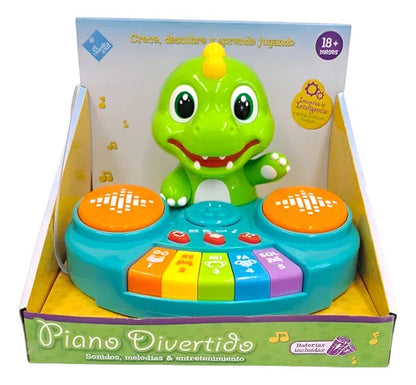 بيانو تعليمي على شكل ديناصور مع أضواء
