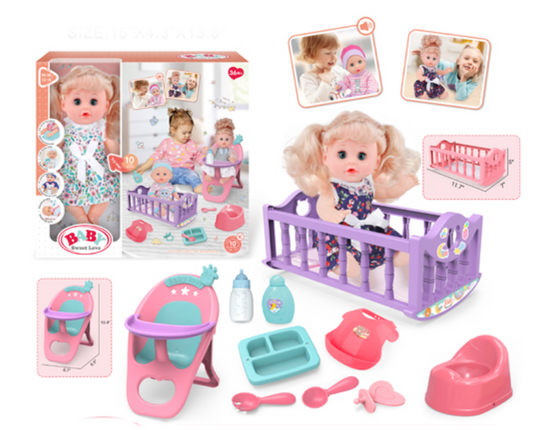 All-in-One 40 CM Doll Routine Set + 10 Sounds