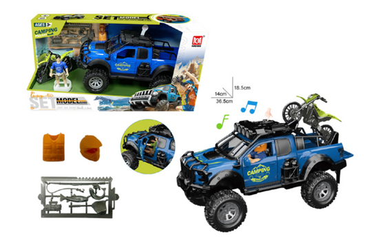 Adventure Camping Truck & Dirt Bike Playset With Light & Sounds