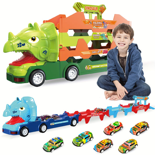 حاملة سيارات ديناصورات 2 في 1