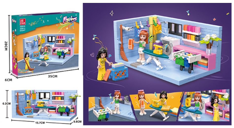 Home Laundry Room Builder Lego Set - 329 PCS