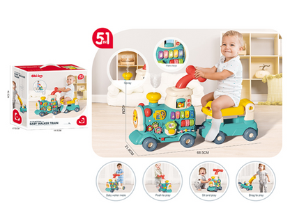 5-in-1 Musical Baby Walker Train With Real Mist “Steam”