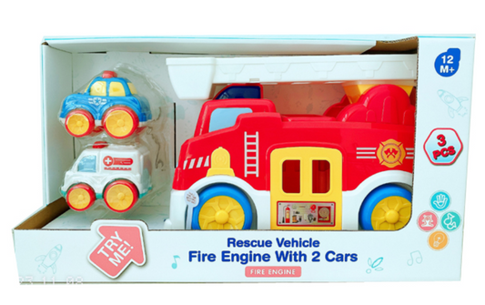 Rescue Vehicle Fire Engine Set With Light & Sound