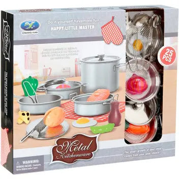 طقم أدوات مطبخ من الفولاذ المقاوم للصدأ مكون من 25 قطعة 