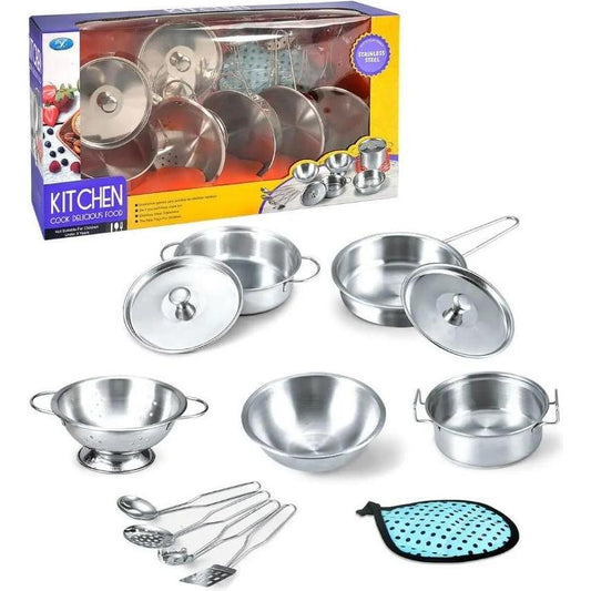 طقم أواني طهي من الفولاذ المقاوم للصدأ من ليتل شيف 