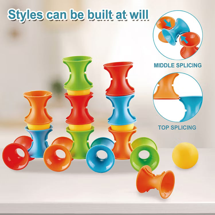 مجموعة من 28 قطعة من كتل التوصيل بالشفط الملونة