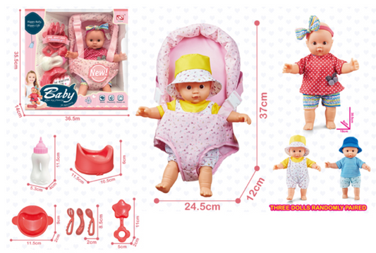 Happy Baby 30CM Doll & Carrier Playset