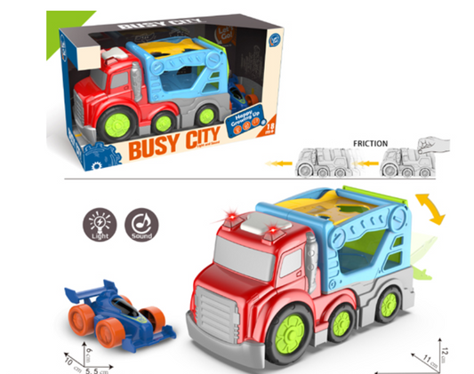 Pull Back City Rescue Tow Truck With Light & Sound