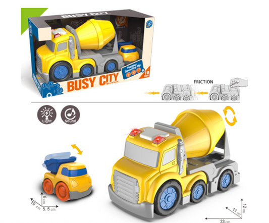 Pull Back Little Builder Cement Truck With Light & Sound