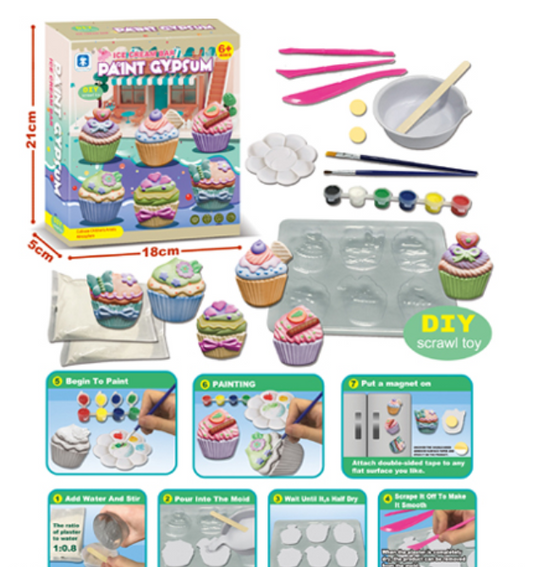 Colorful Cupcake DIY Gypsum Set