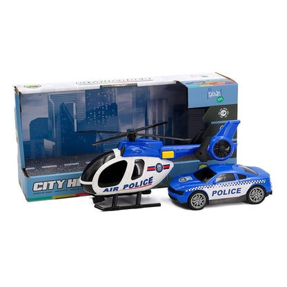 City Police Helicopter & Car Set