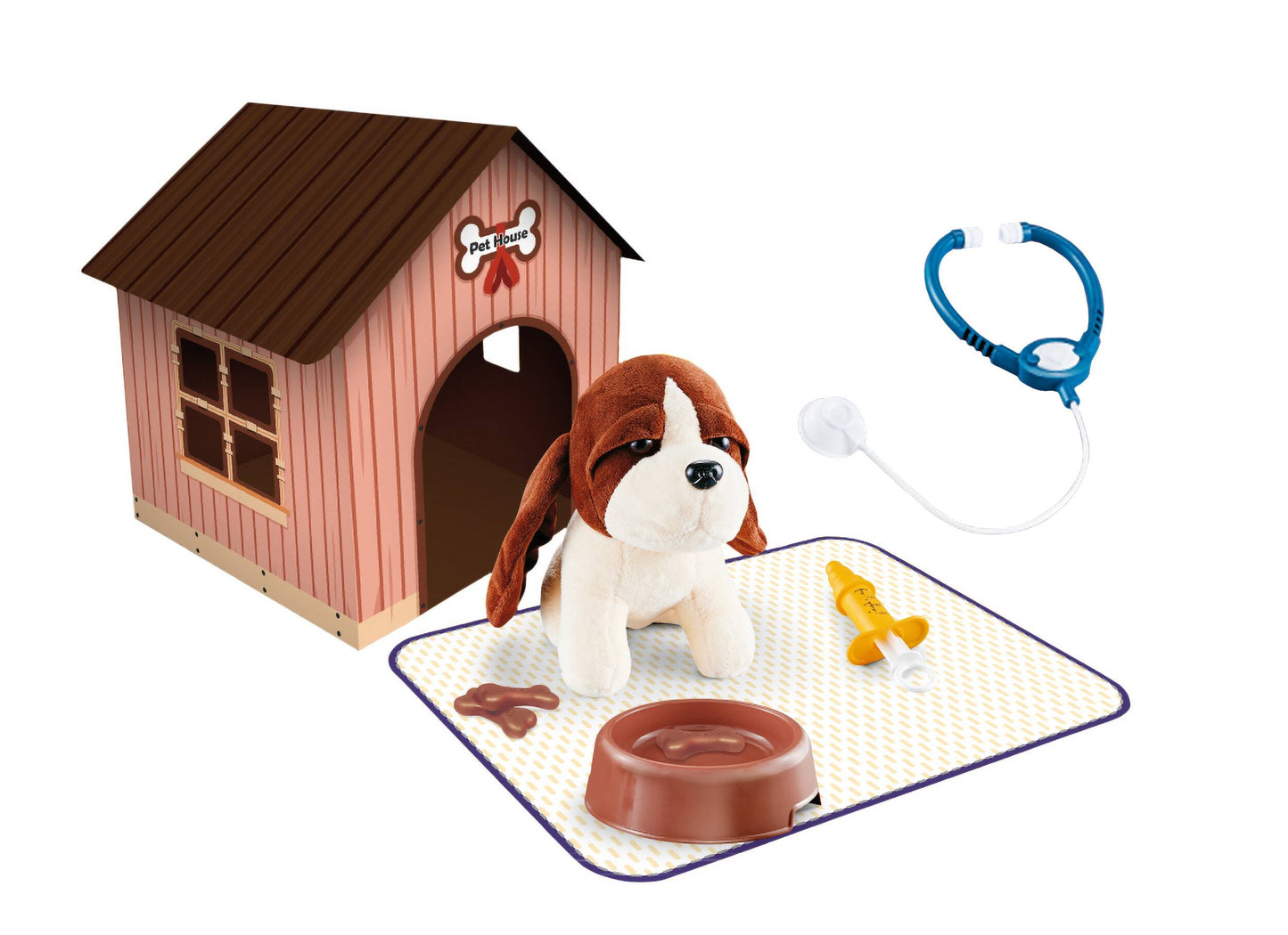 Soft Lovely Puppy With House