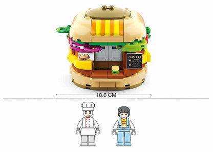 Food Court Burger Shop Lego Set - 307 PCS