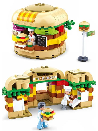 Food Court Burger Shop Lego Set - 307 PCS