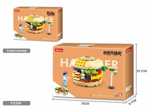 Food Court Burger Shop Lego Set - 307 PCS