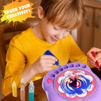 Paint Spin Art Machine + 36 Artboards & 7 Paints