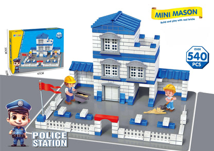 Police Station DIY Cement Builder Set - 540 PCS